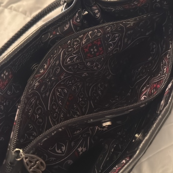 Classic Black Brighton Handbag with Floral Design - Picture 5 of 6